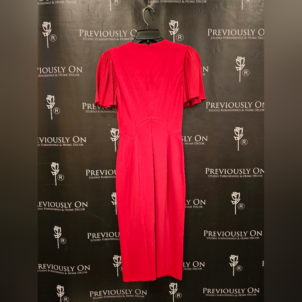 Red Karen Millen Cocktail Dress sz 2 - Picture 2 of 3